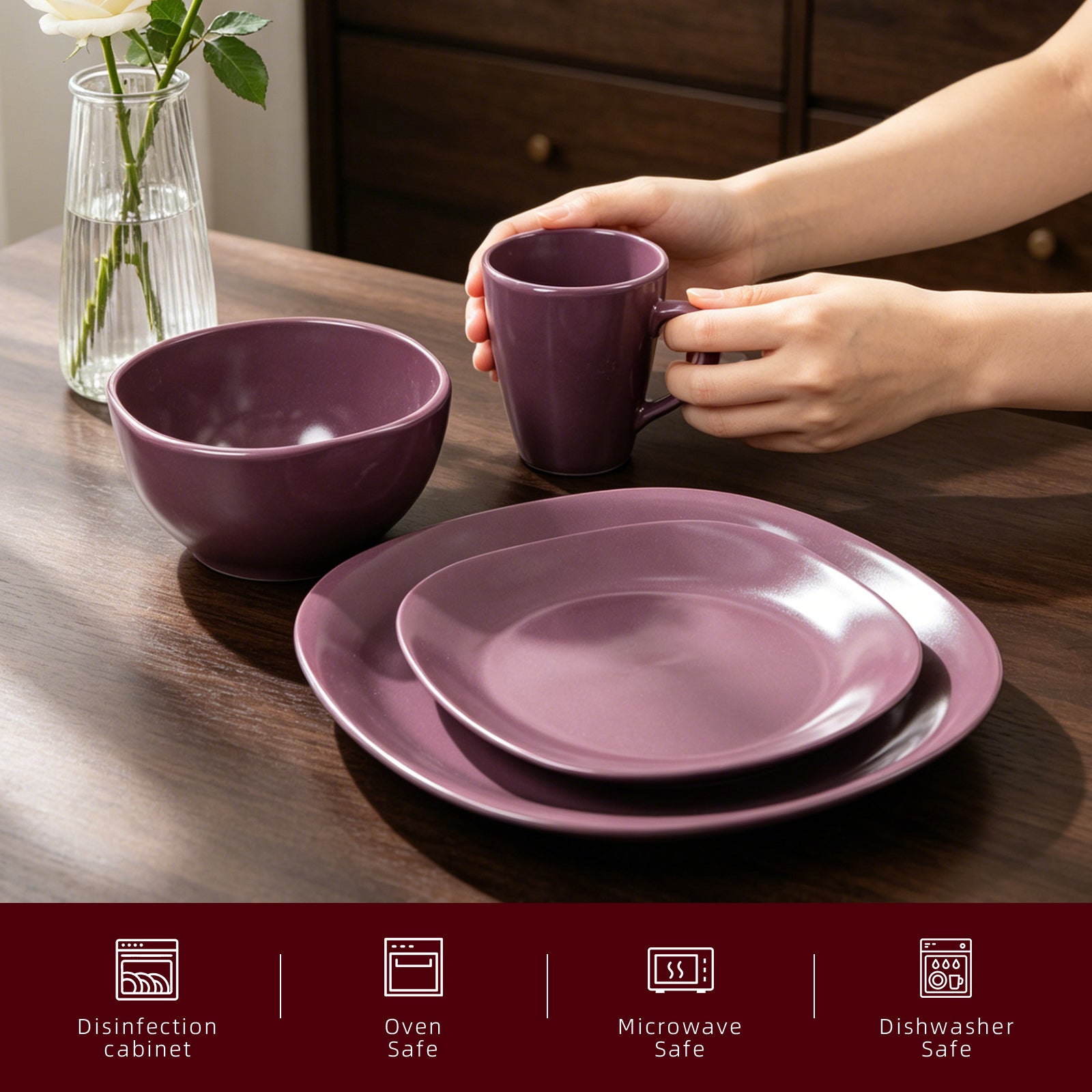 Stoneware Square Dinnerware Set