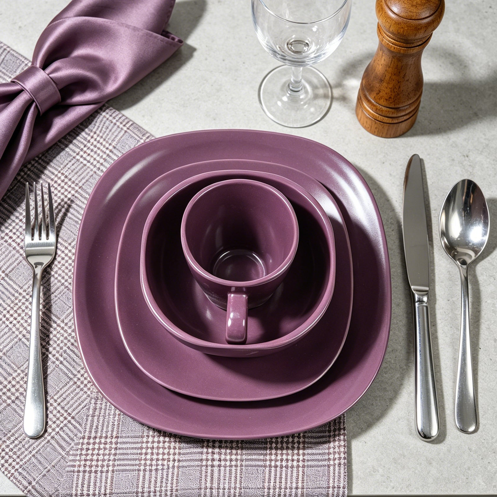 Stoneware Square Dinnerware Set