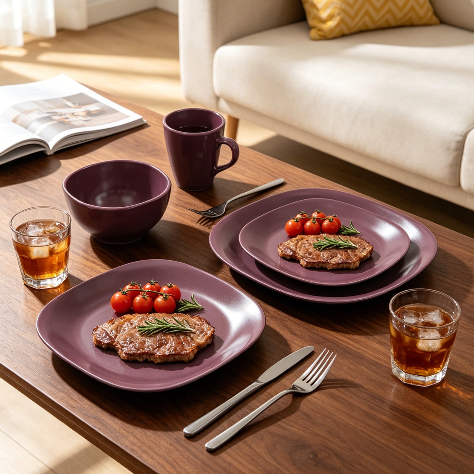 Stoneware Square Dinnerware Set
