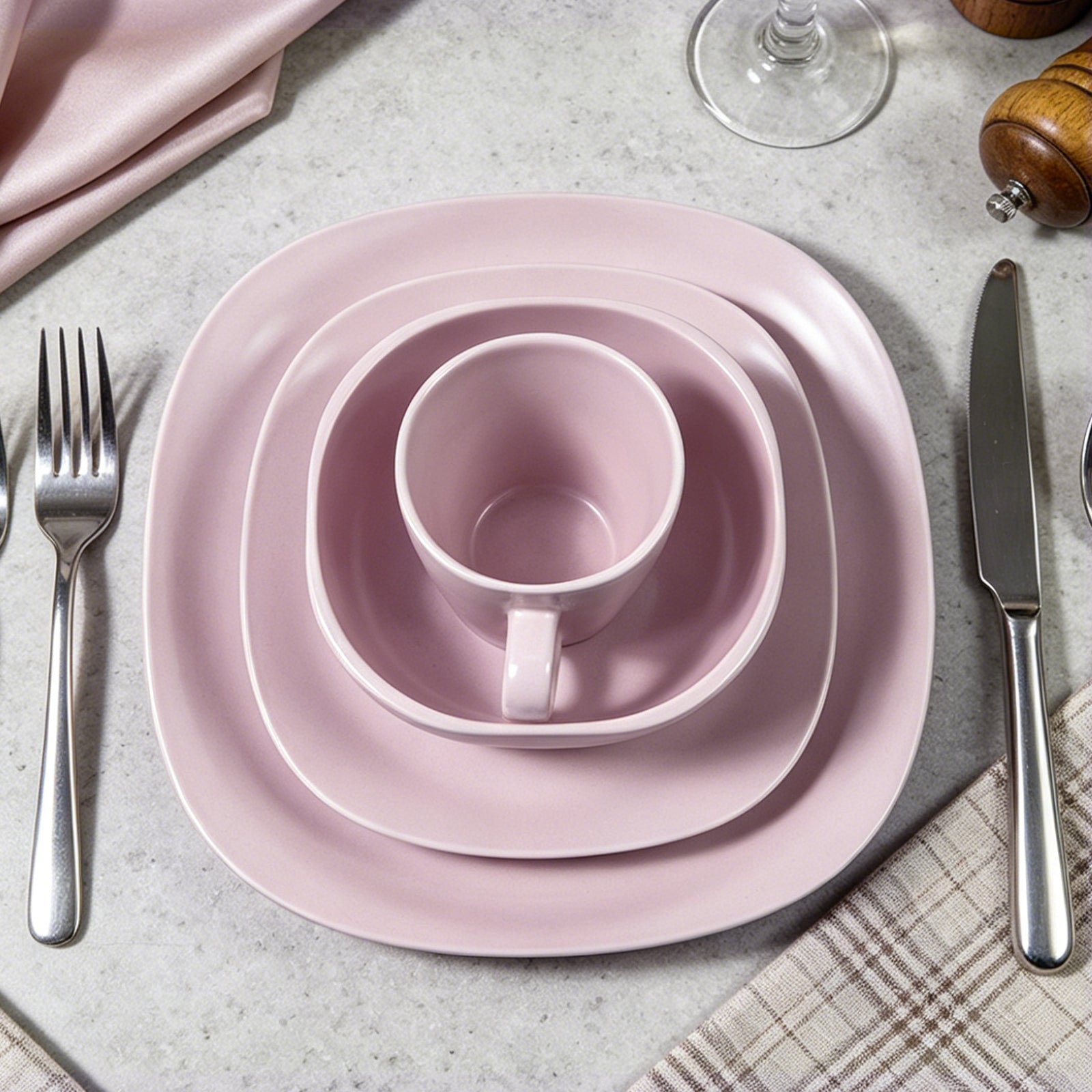 Stoneware Square Dinnerware Set