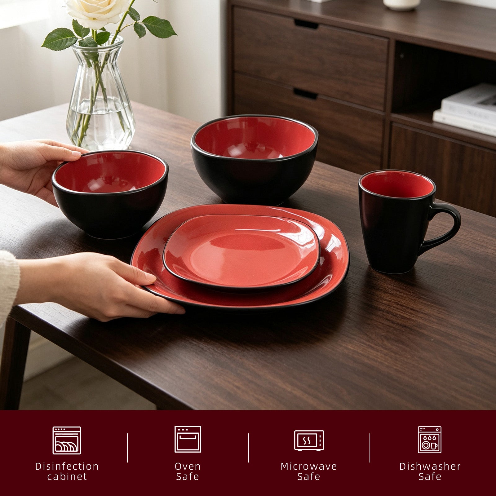 Stoneware Square Dinnerware Set