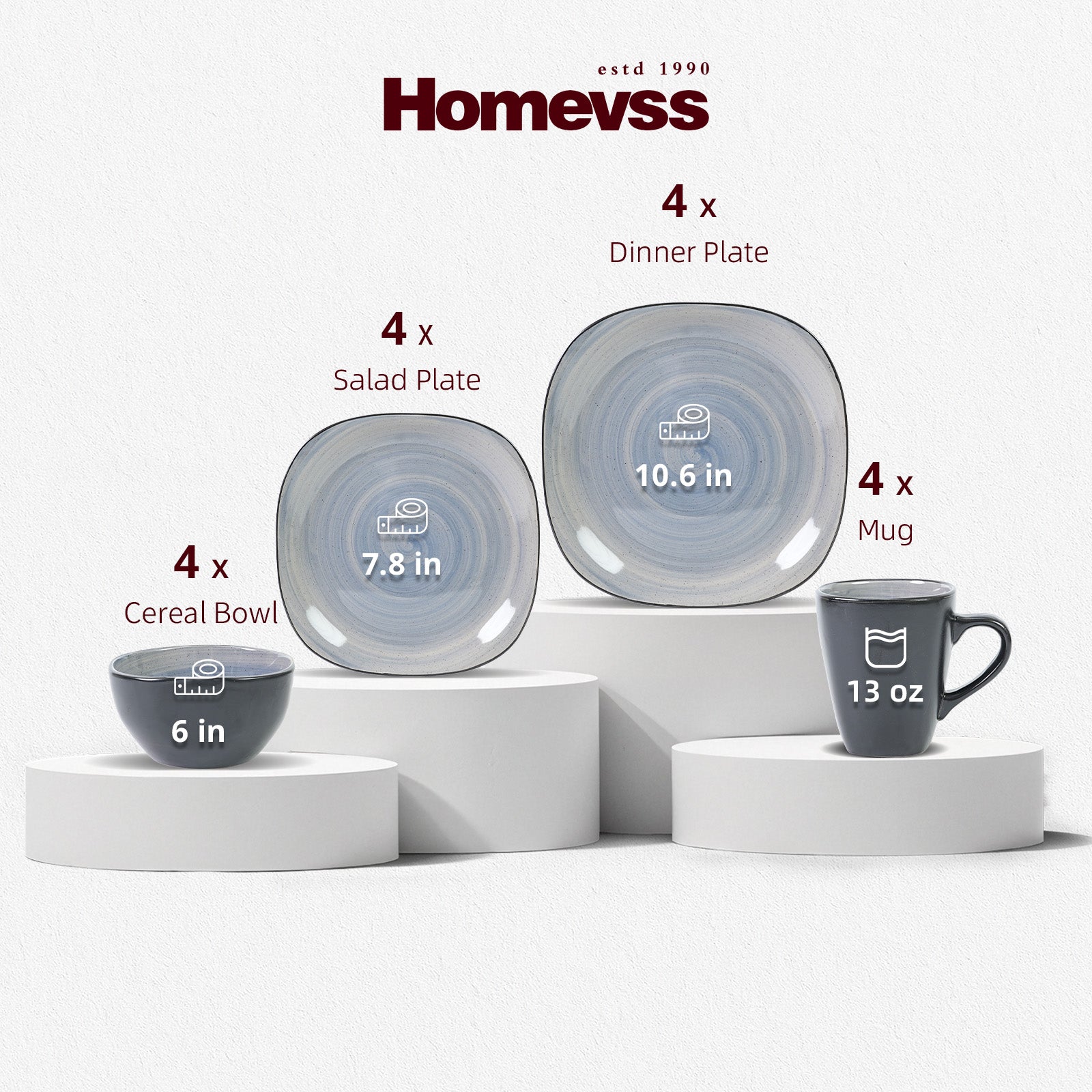 Stoneware Square Dinnerware Set