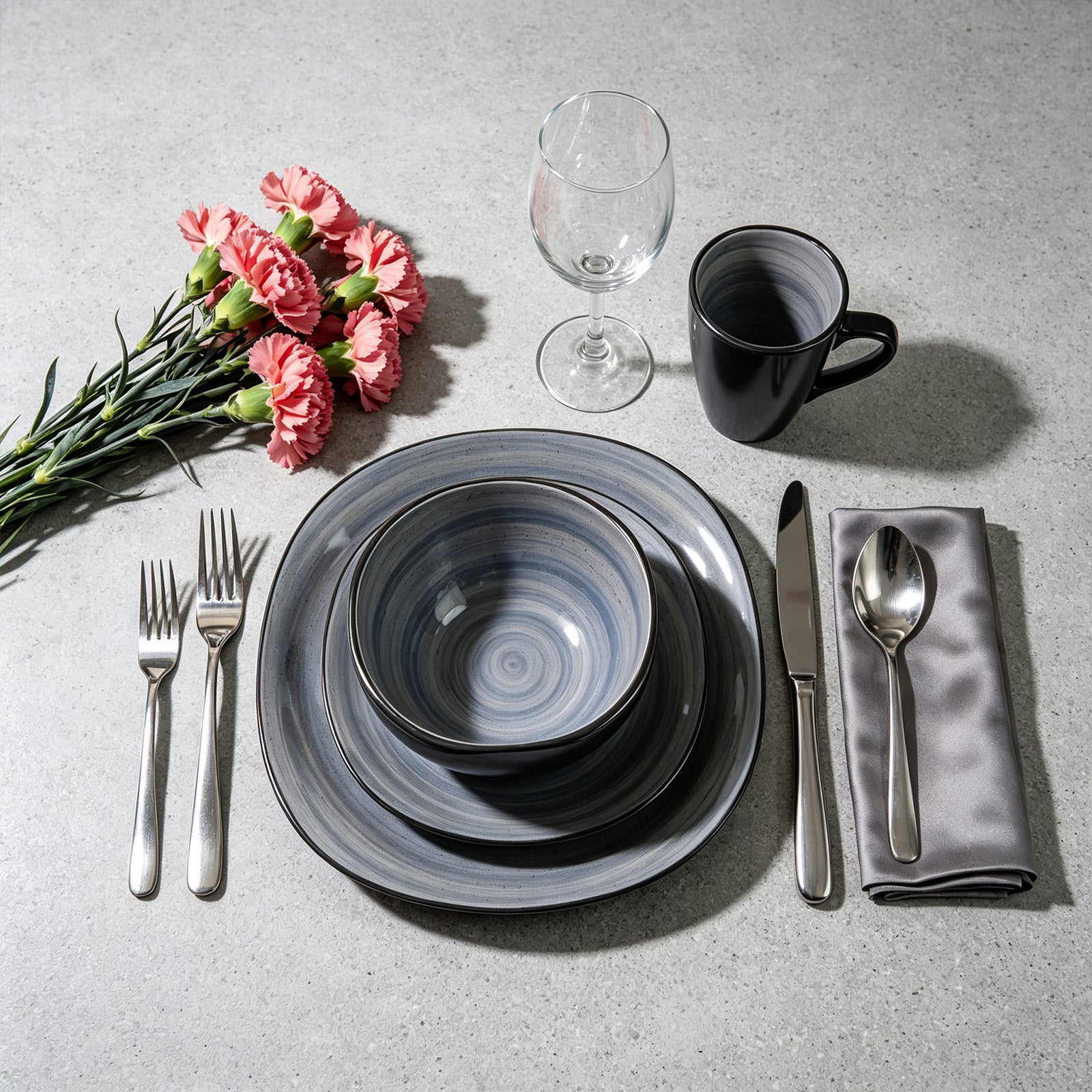 Stoneware Square Dinnerware Set