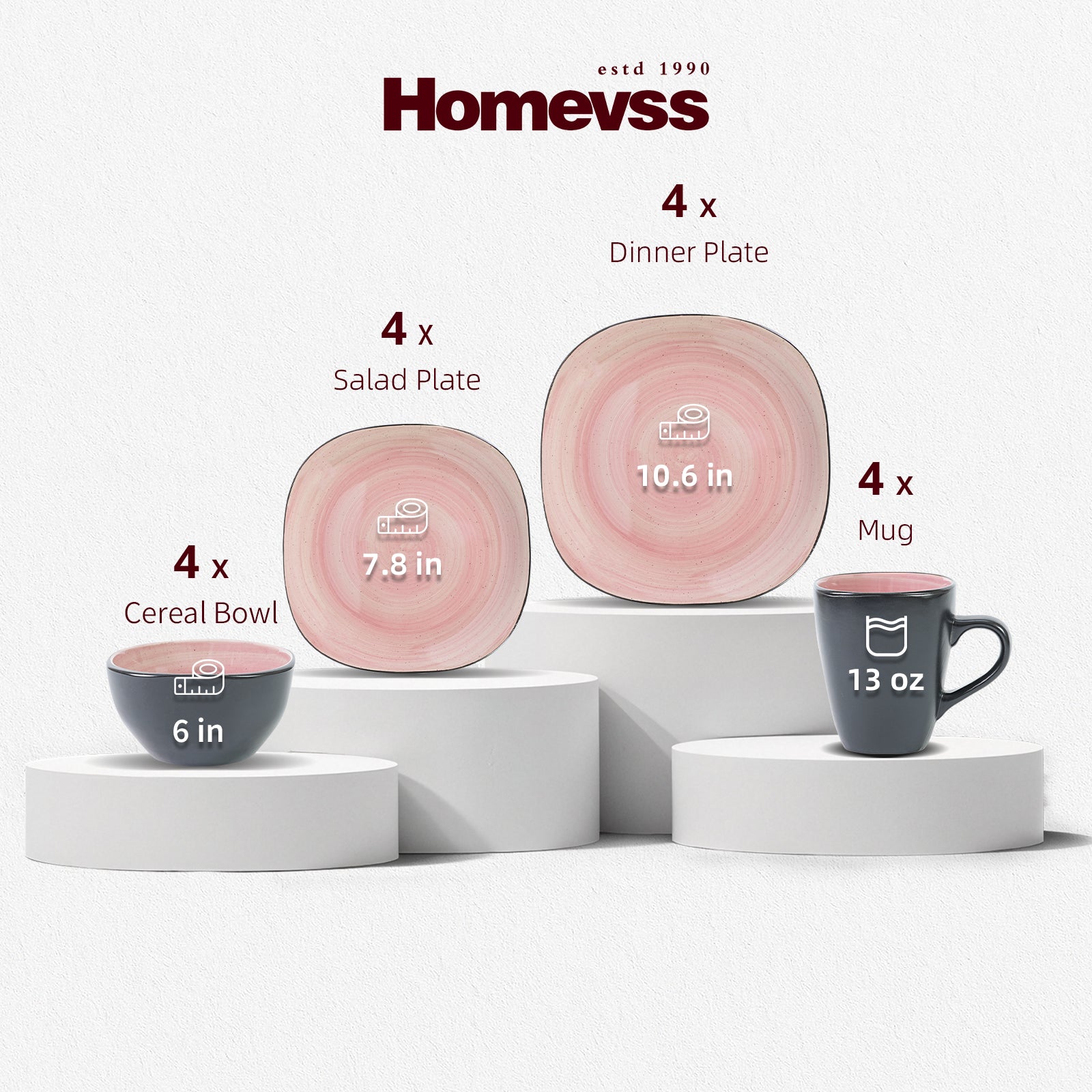 Stoneware Square Dinnerware Set