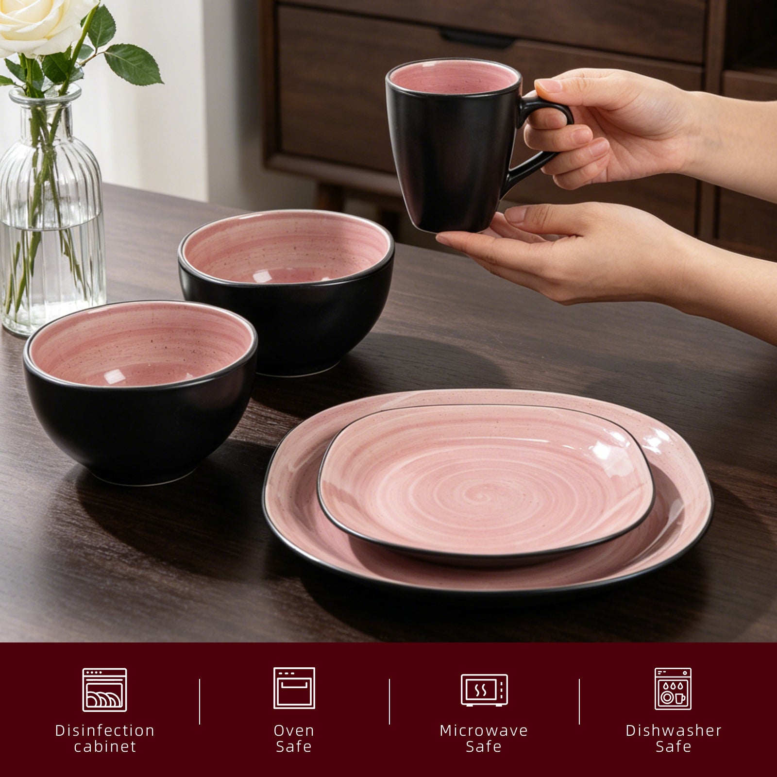 Stoneware Square Dinnerware Set