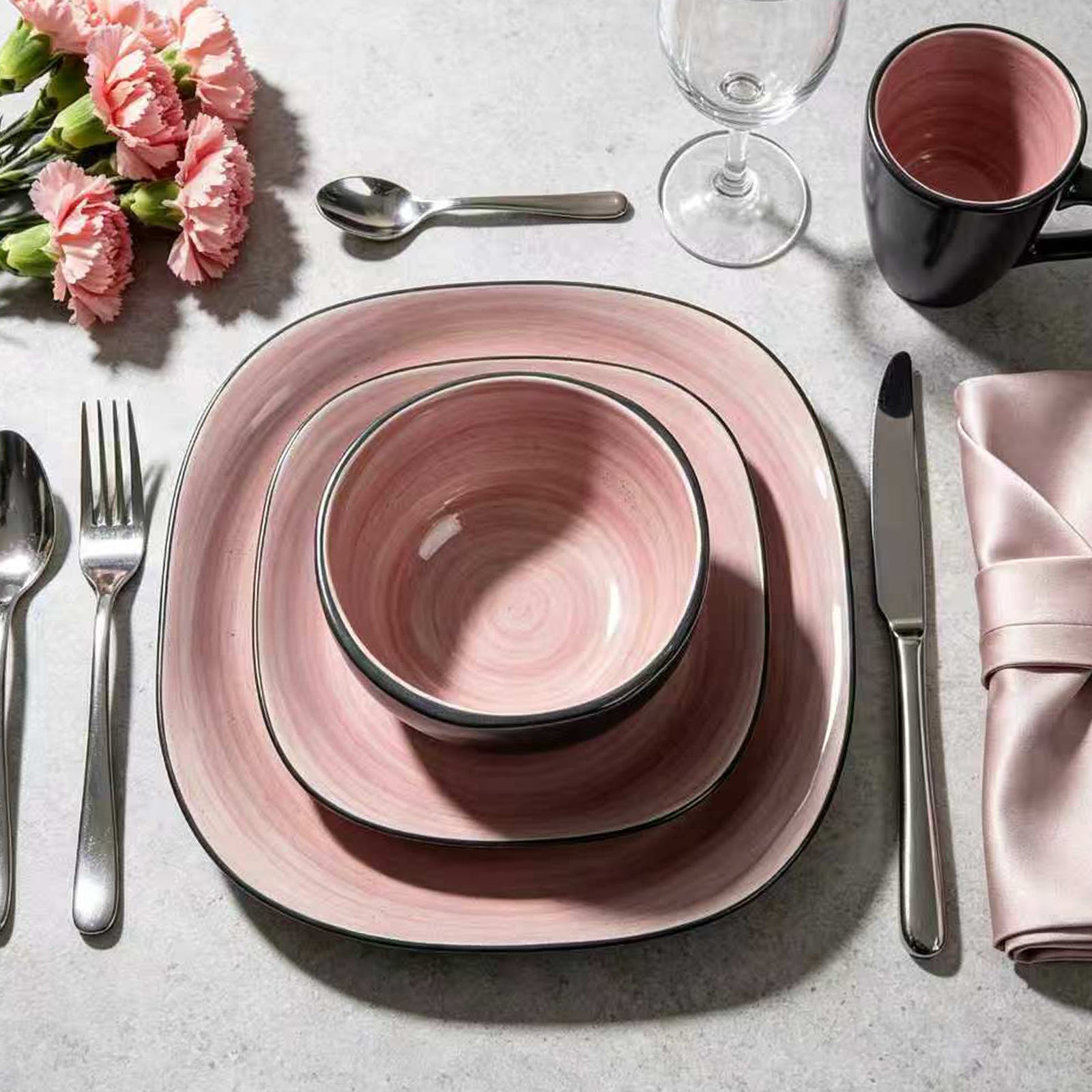 Stoneware Square Dinnerware Set