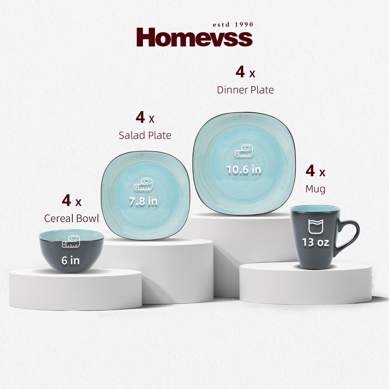 Stoneware Square Dinnerware Set