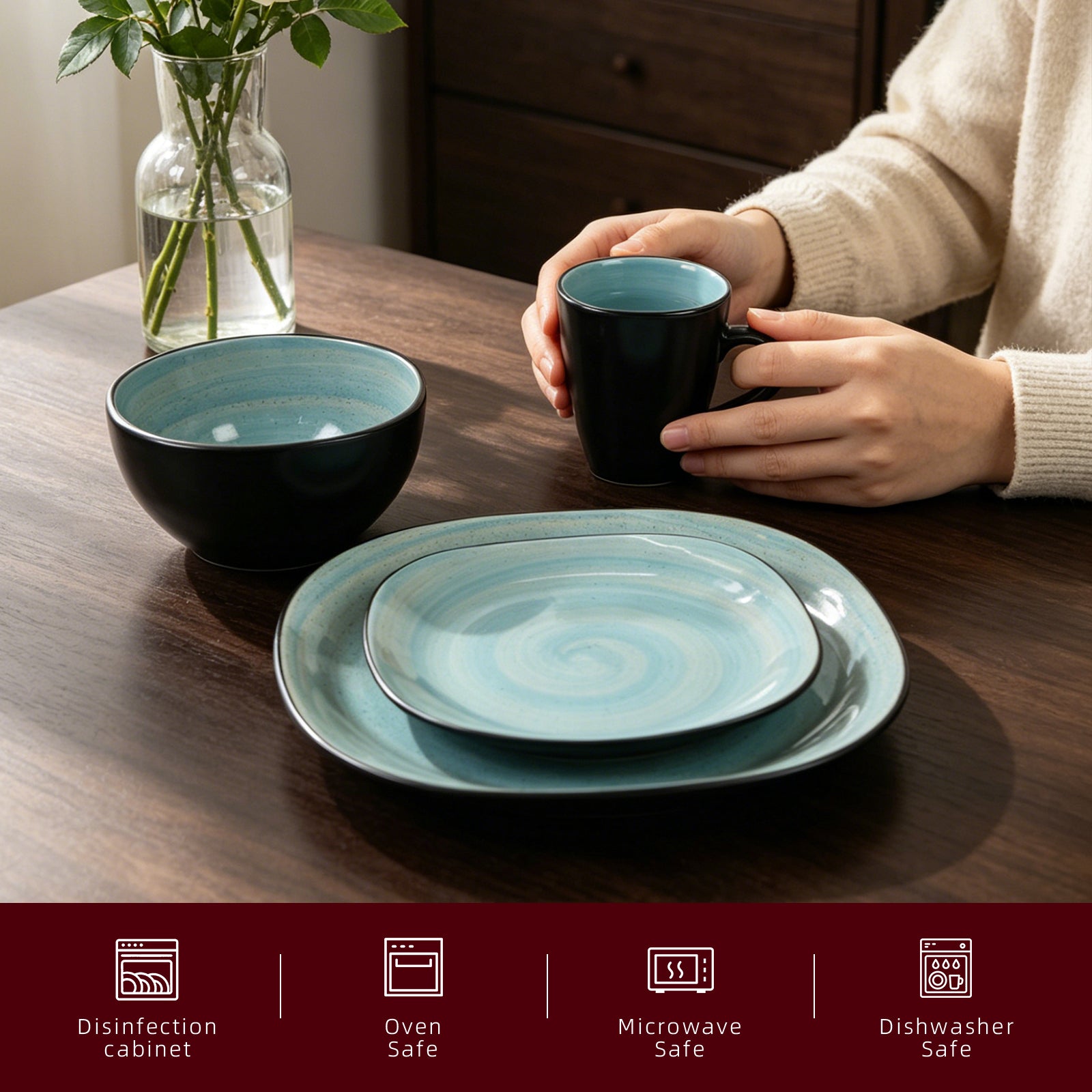 Stoneware Square Dinnerware Set
