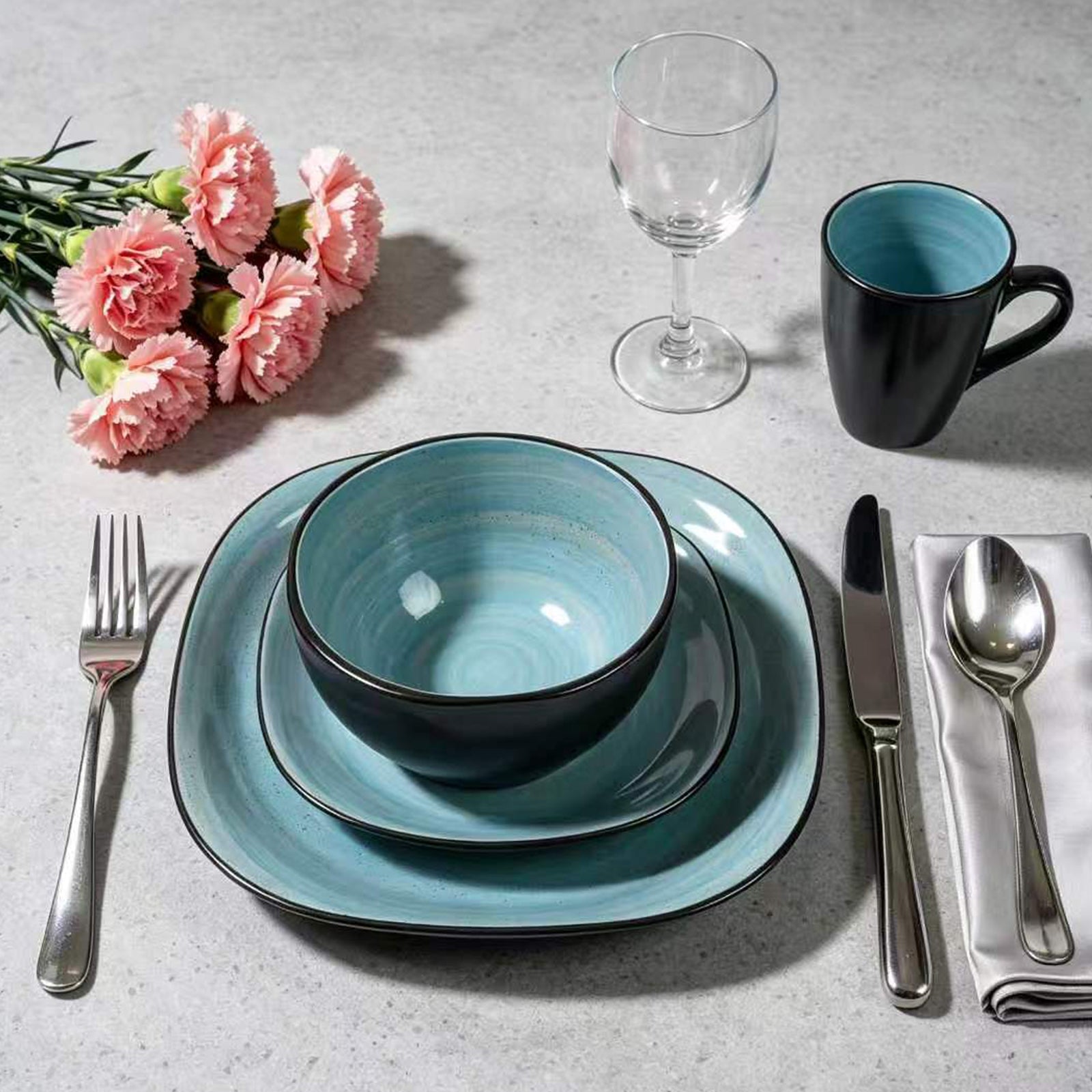 Stoneware Square Dinnerware Set