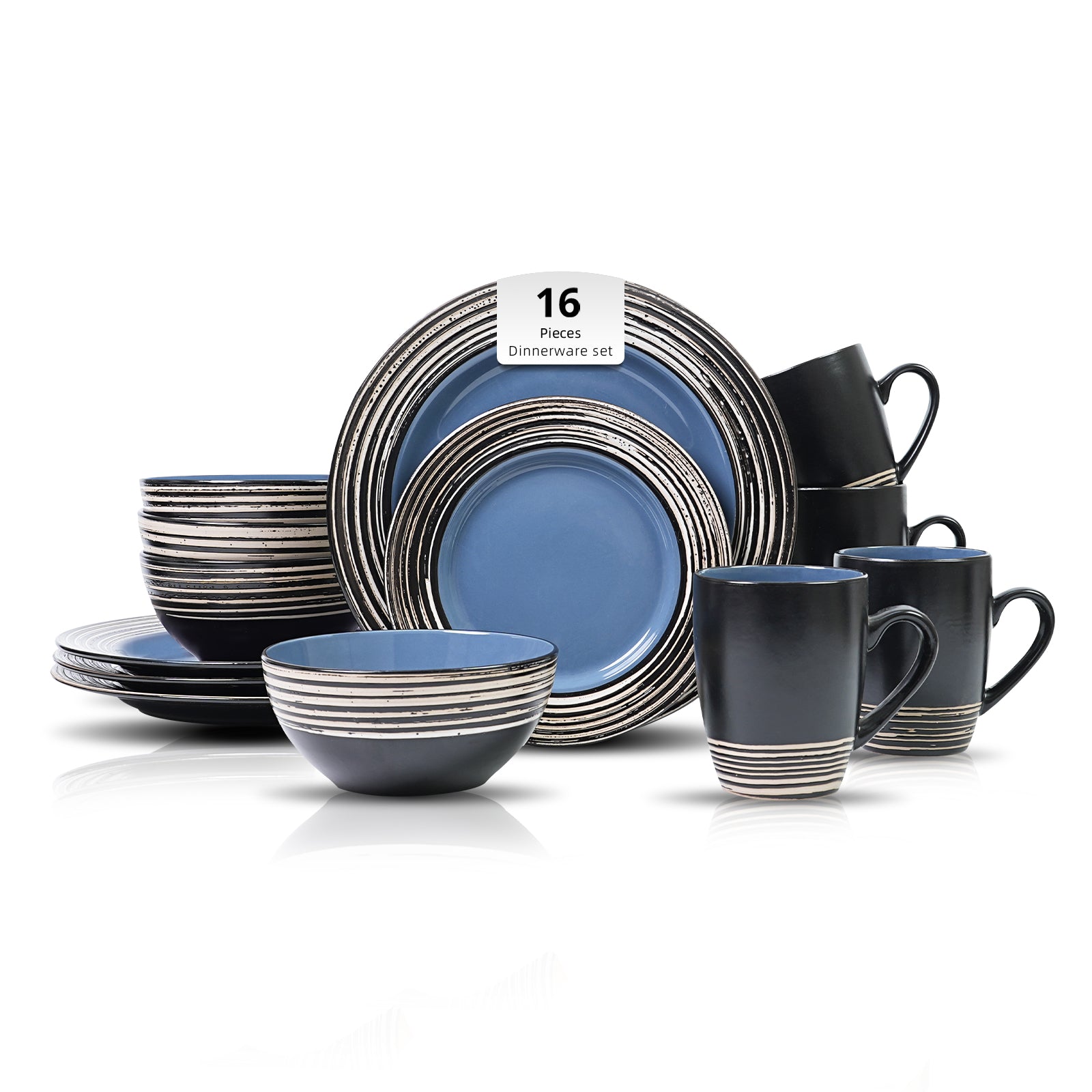 Stoneware Handcrafted Tree Bark Effected Glaze Dinnerware Set