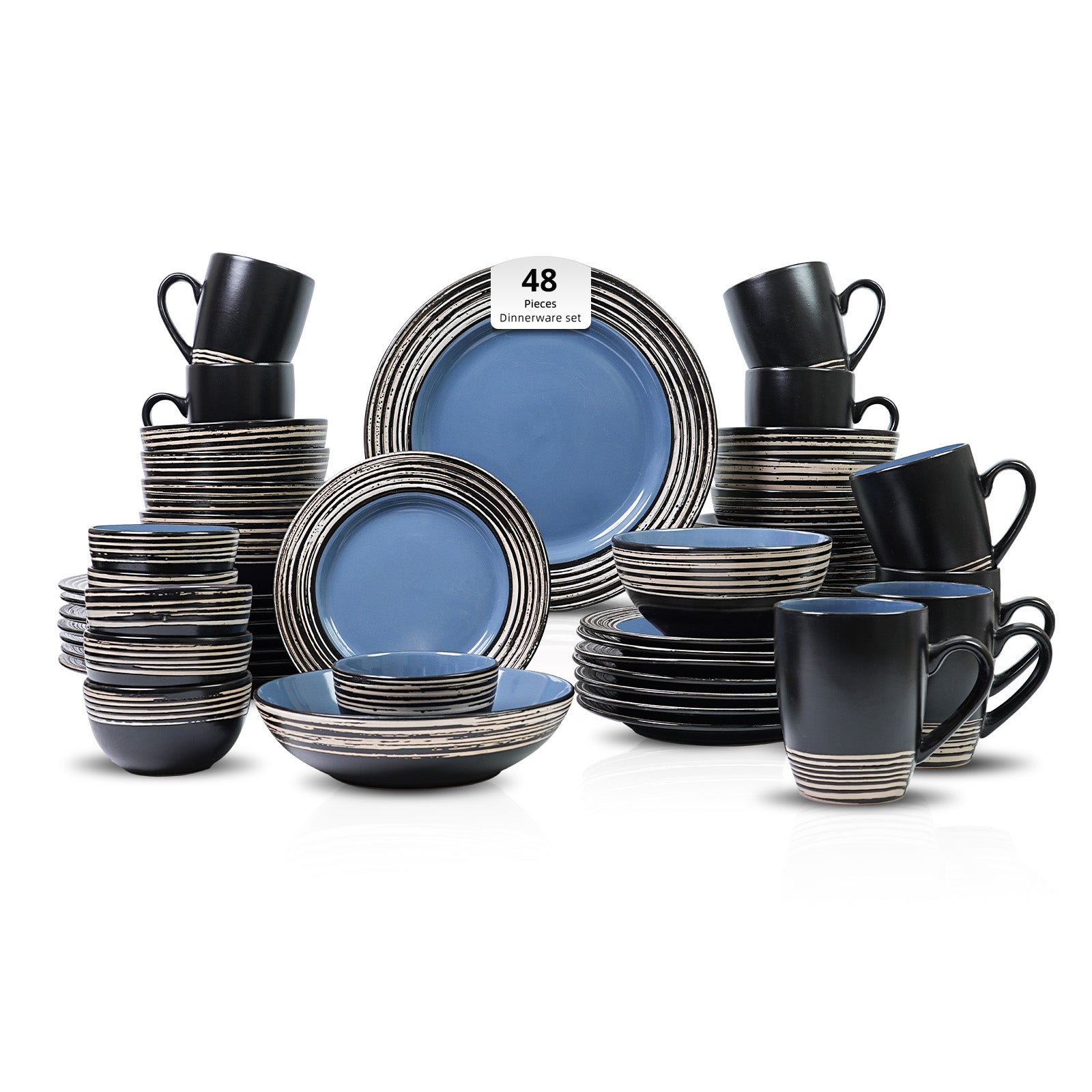 Stoneware Handcrafted Tree Bark Effected Glaze Dinnerware Set