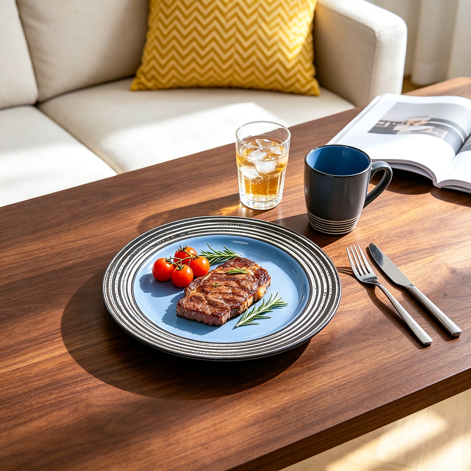Stoneware Handcrafted Tree Bark Effected Glaze Dinnerware Set