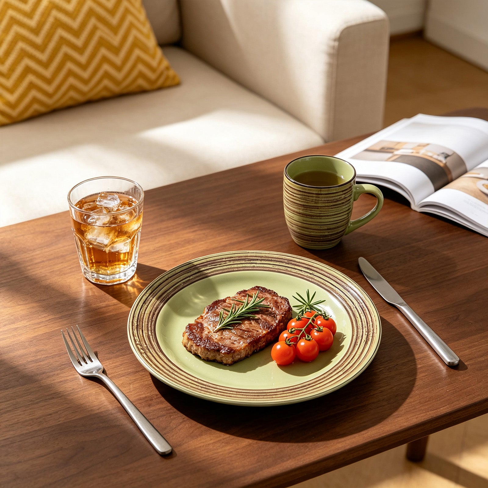 Stoneware Handcrafted Tree Bark Effected Glaze Dinnerware Set