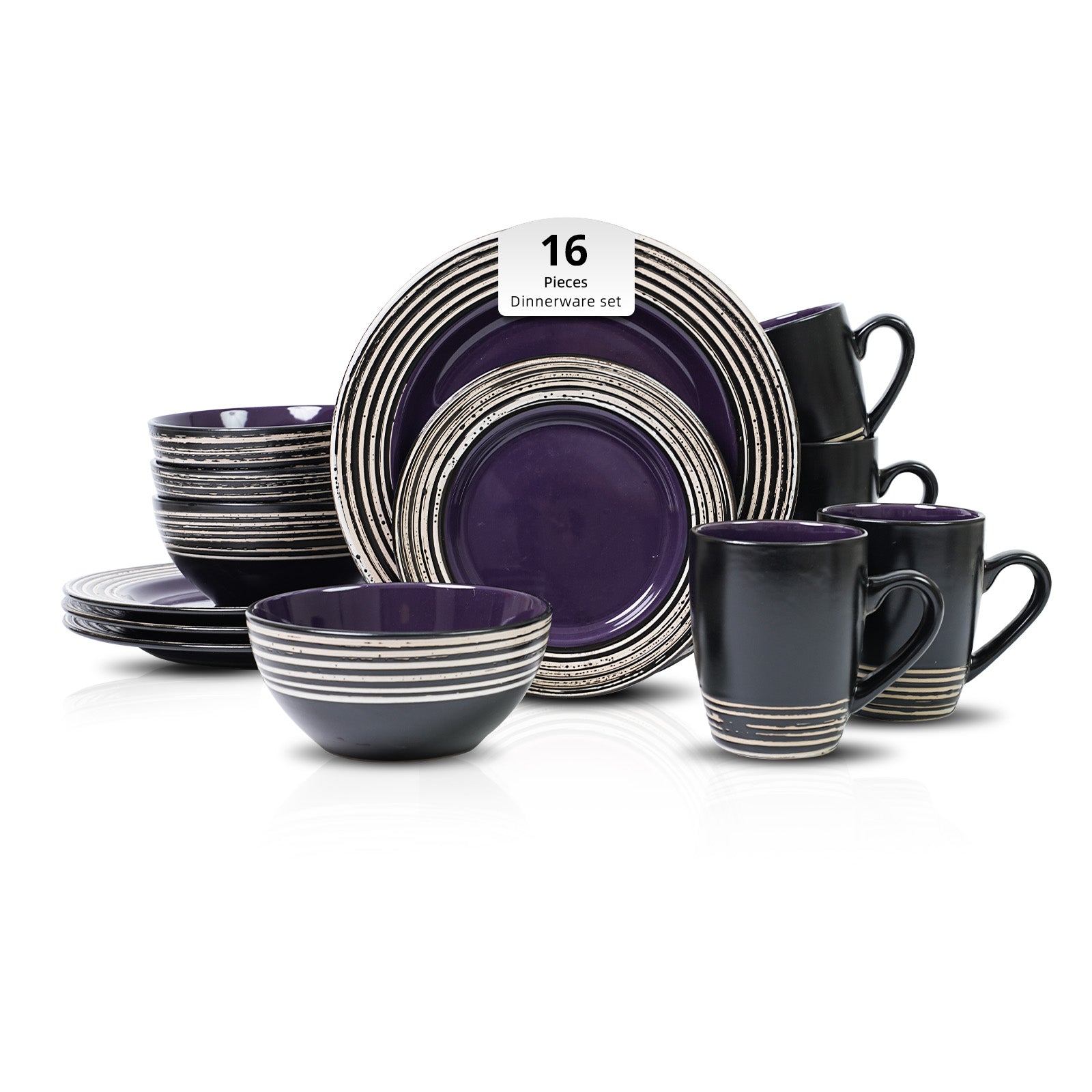 Stoneware Handcrafted Tree Bark Effected Glaze Dinnerware Set
