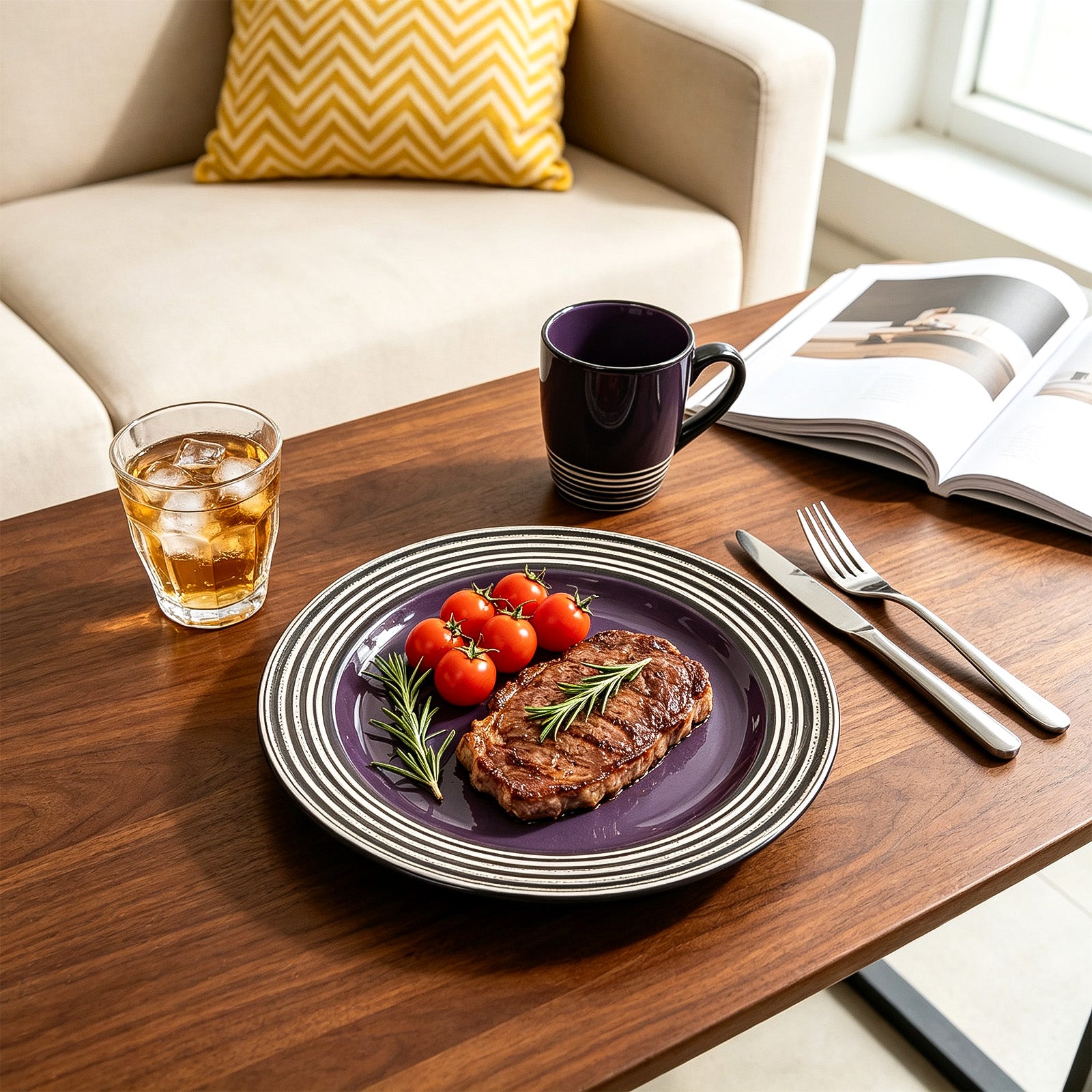 Stoneware Handcrafted Tree Bark Effected Glaze Dinnerware Set