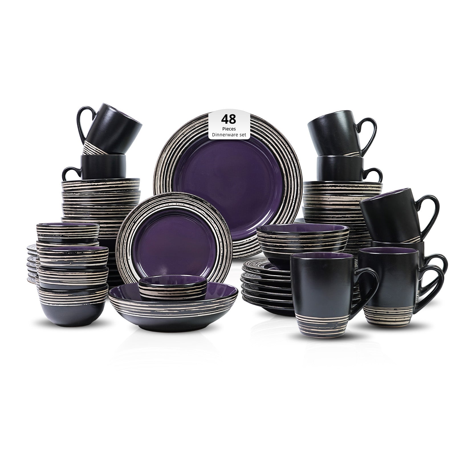 Stoneware Handcrafted Tree Bark Effected Glaze Dinnerware Set