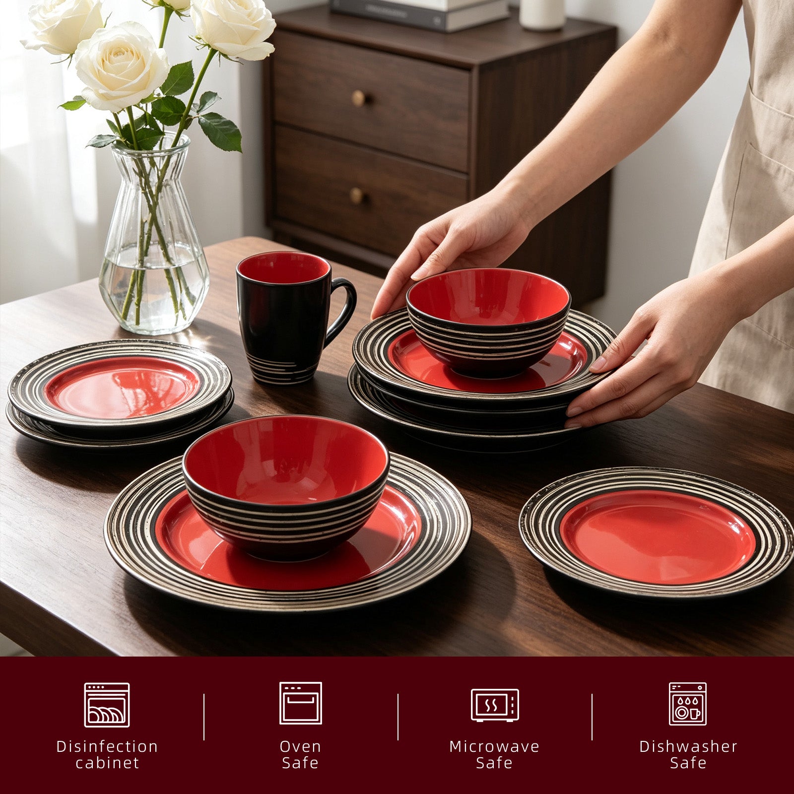 Stoneware Handcrafted Tree Bark Effected Glaze Dinnerware Set