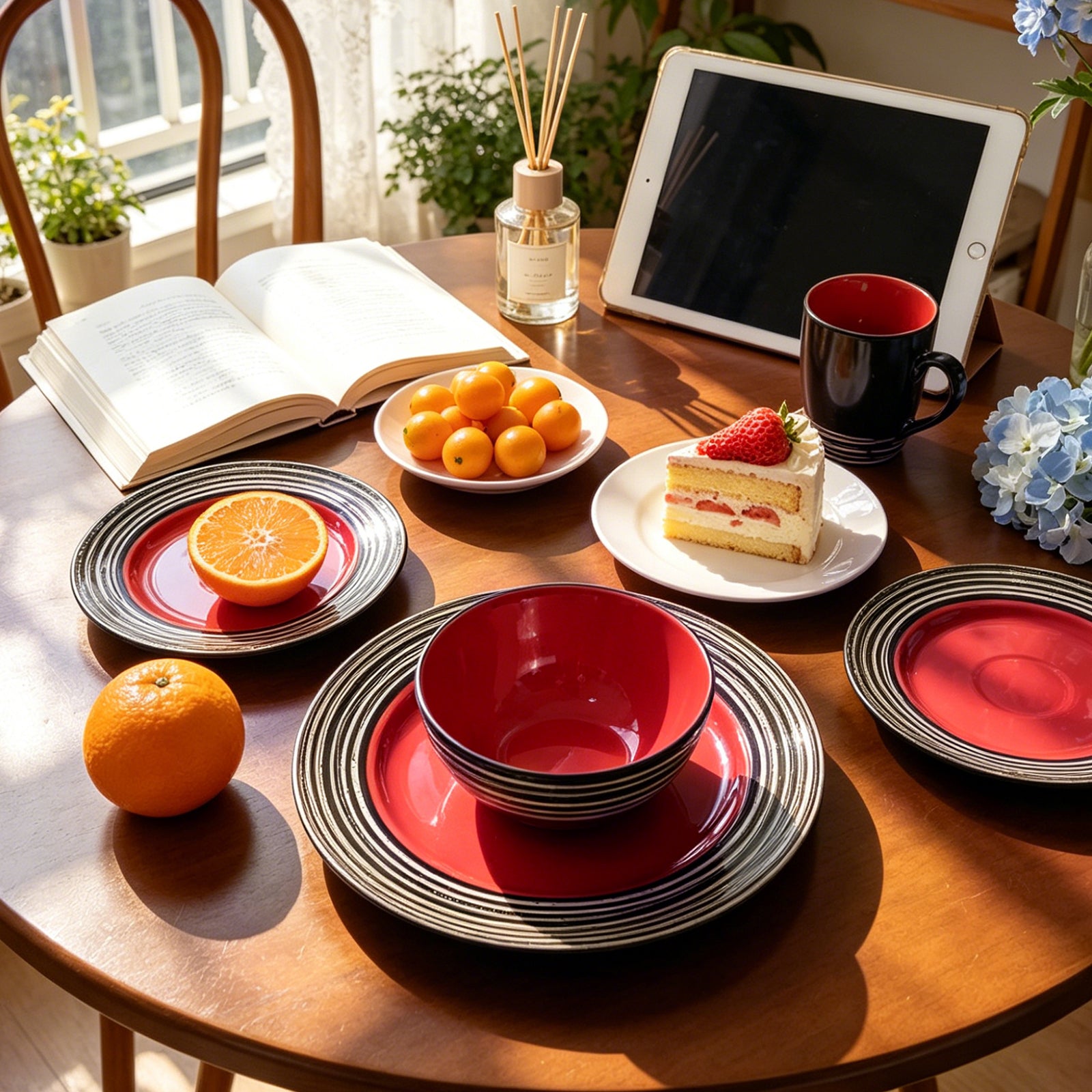 Stoneware Handcrafted Tree Bark Effected Glaze Dinnerware Set