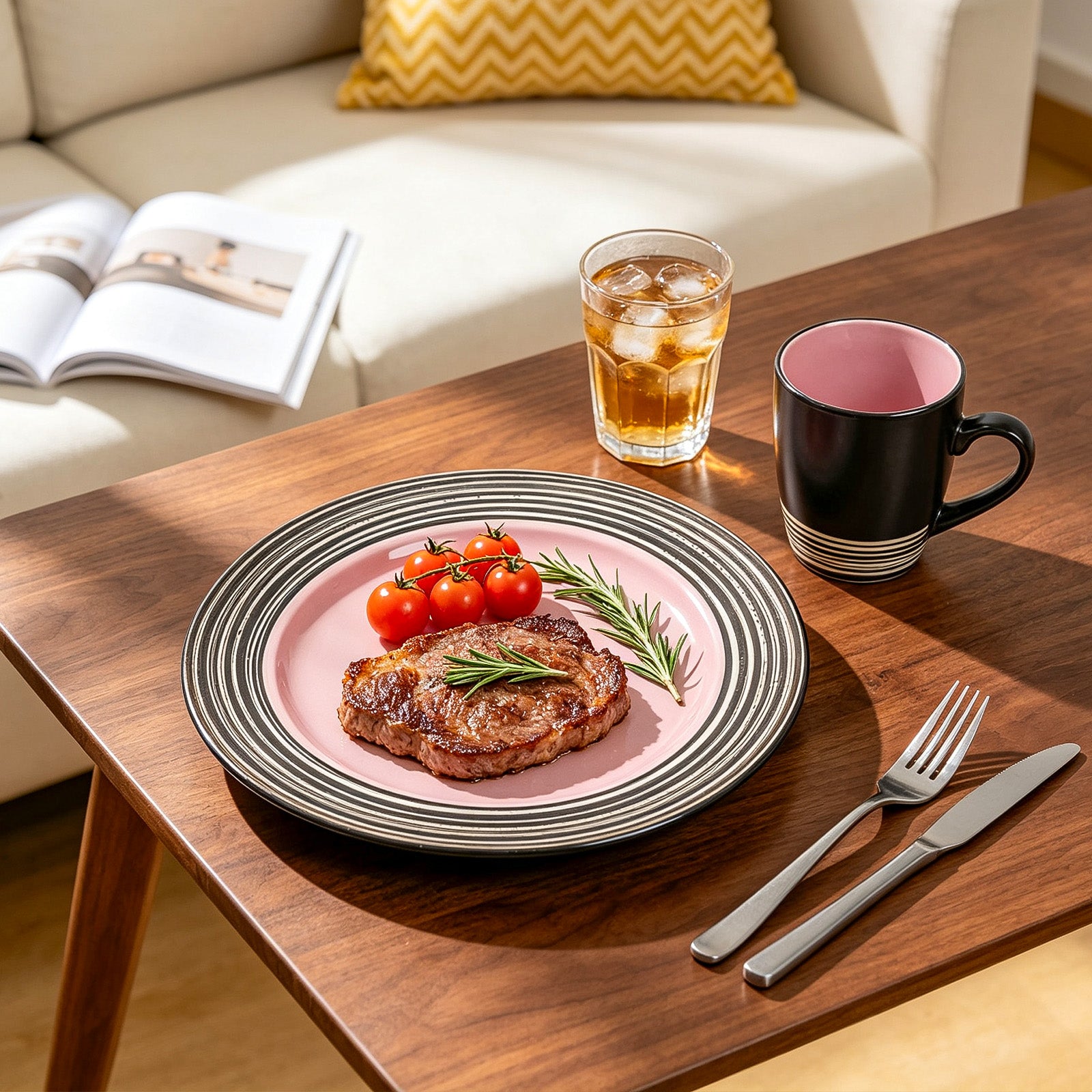Stoneware Handcrafted Tree Bark Effected Glaze Dinnerware Set
