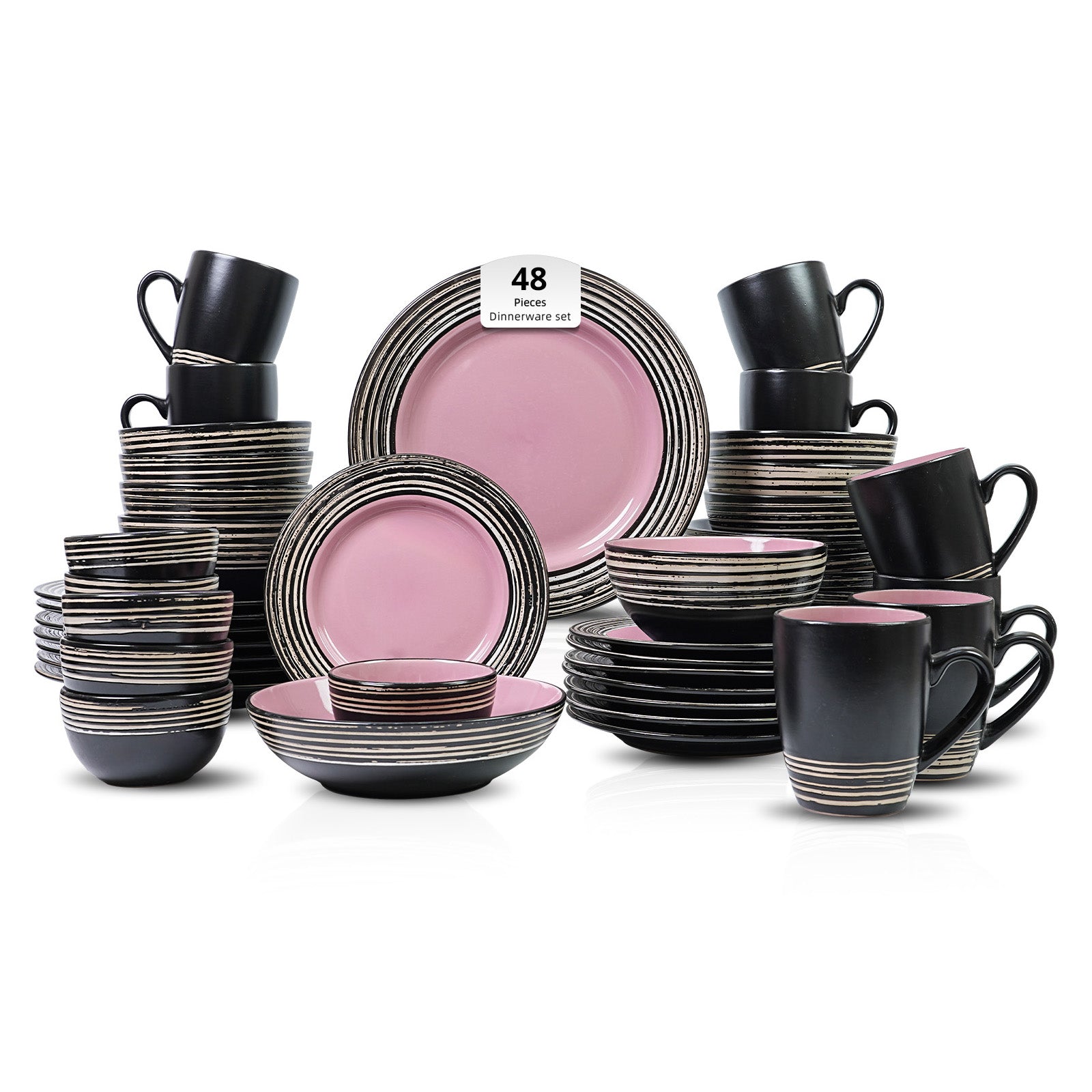 Stoneware Handcrafted Tree Bark Effected Glaze Dinnerware Set