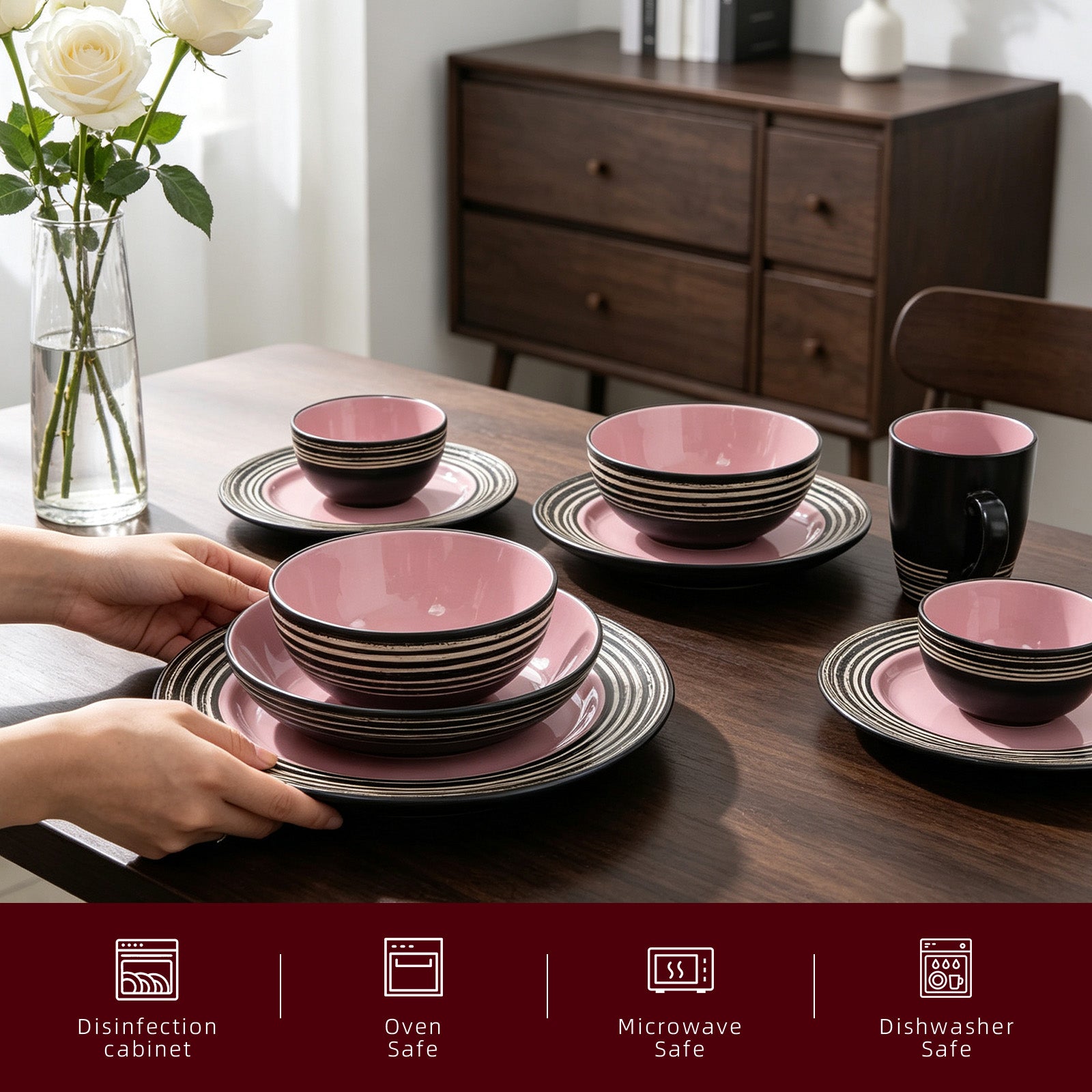 Stoneware Handcrafted Tree Bark Effected Glaze Dinnerware Set