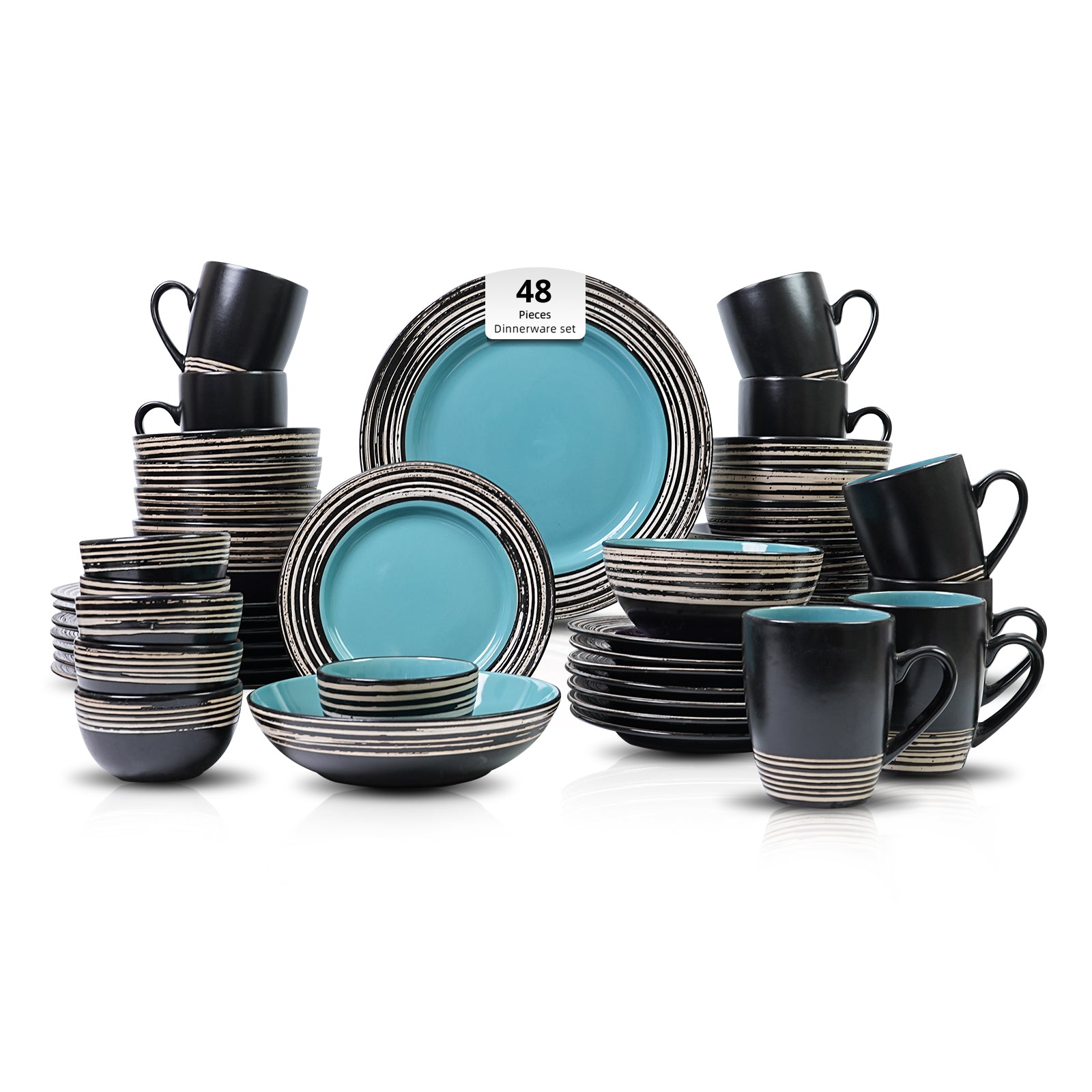 Stoneware Handcrafted Tree Bark Effected Glaze Dinnerware Set
