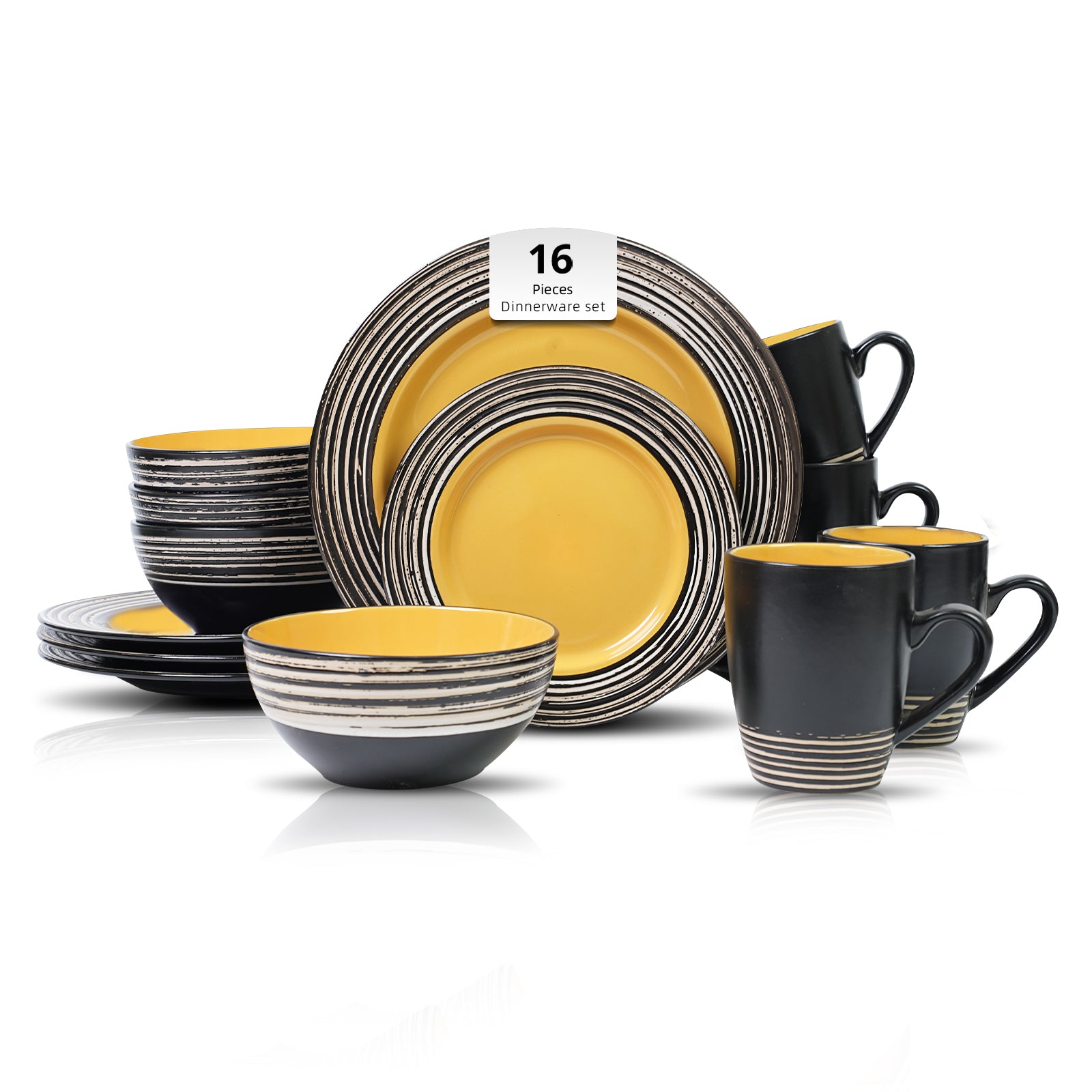 Stoneware Handcrafted Tree Bark Effected Glaze Dinnerware Set