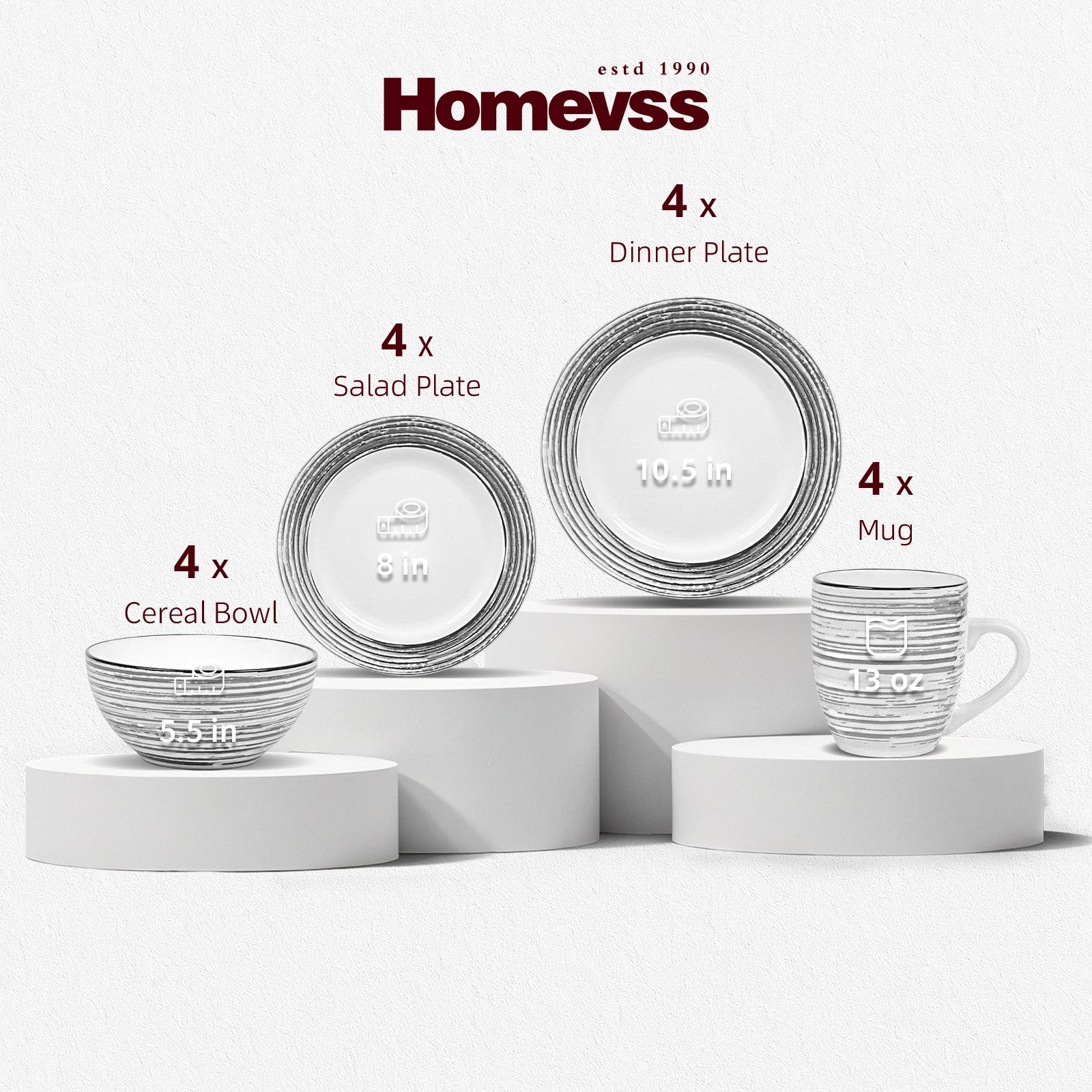 Stoneware Handcrafted Tree Bark Effected Glaze Dinnerware Set