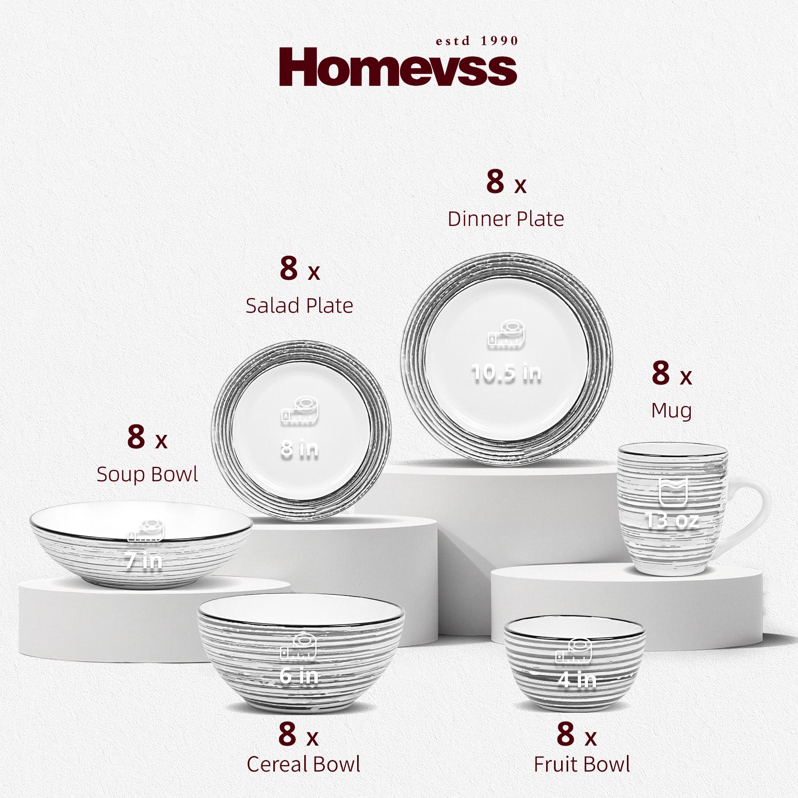 Stoneware Handcrafted Tree Bark Effected Glaze Dinnerware Set