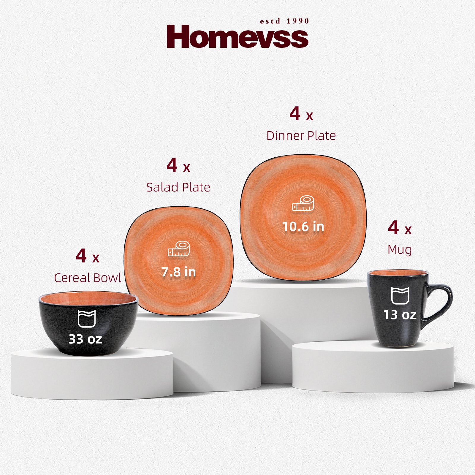 Stoneware Square Dinnerware Set