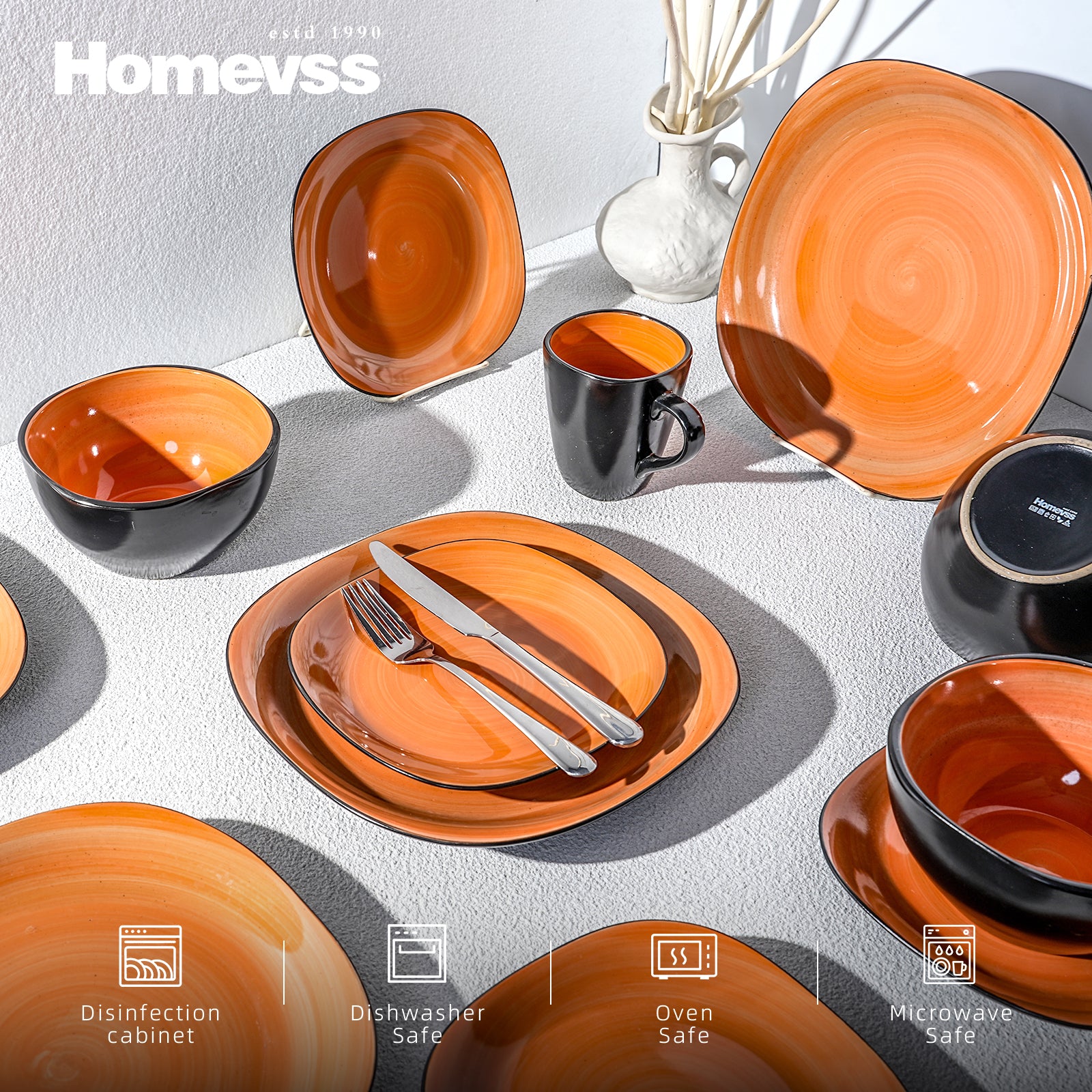 Stoneware Square Dinnerware Set